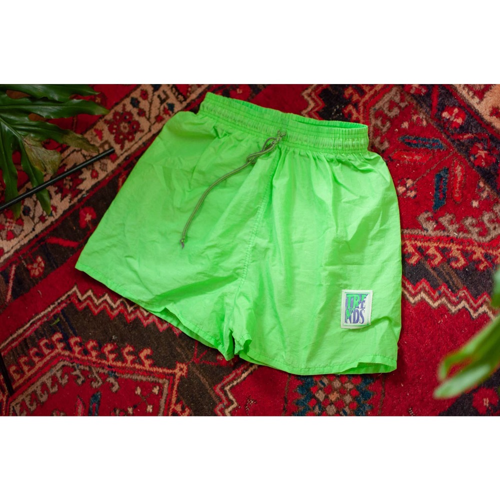vintage 80s neon green shorts